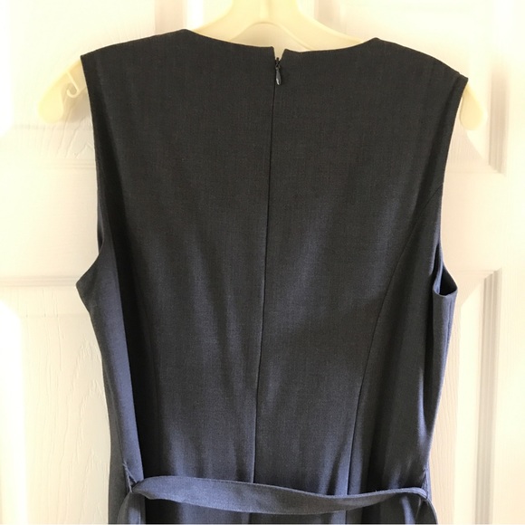 Calvin Klein dress size 4 gray zips in back lined. Belt - Picture 4 of 7